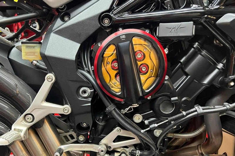 Carter frizione trasparente MV Agusta con comando a filo - Edizione Bicolore
