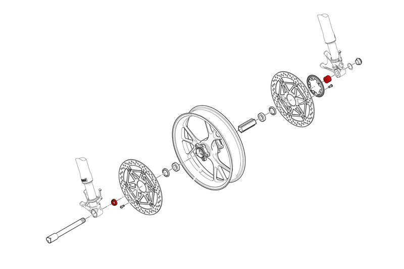 Kit distanziali mozzo ruota anteriore Ducati