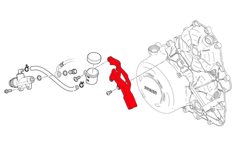 Cover tubazioni con supporto serbatoio freno posteriore Ducati