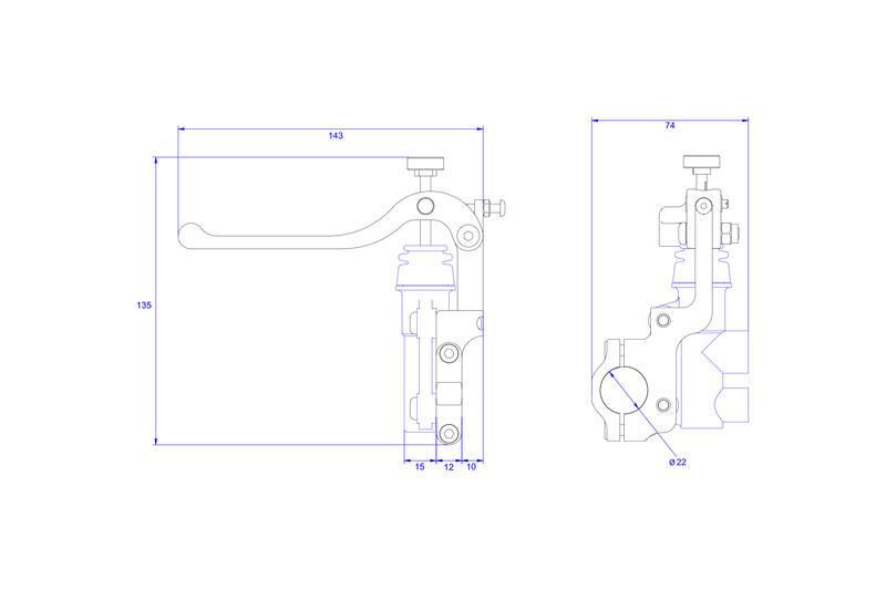 Kit comando a manubrio pompa freno posteriore