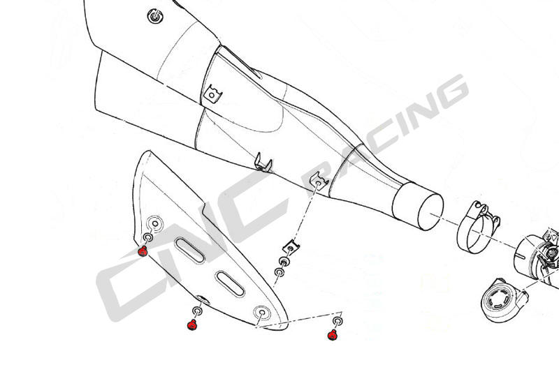 Bolt kit Exhaust Silencer heat guard Ducati 