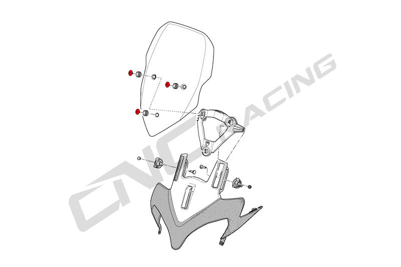 Kit viti cupolino Ducati Multistrada 1200 2010-2012