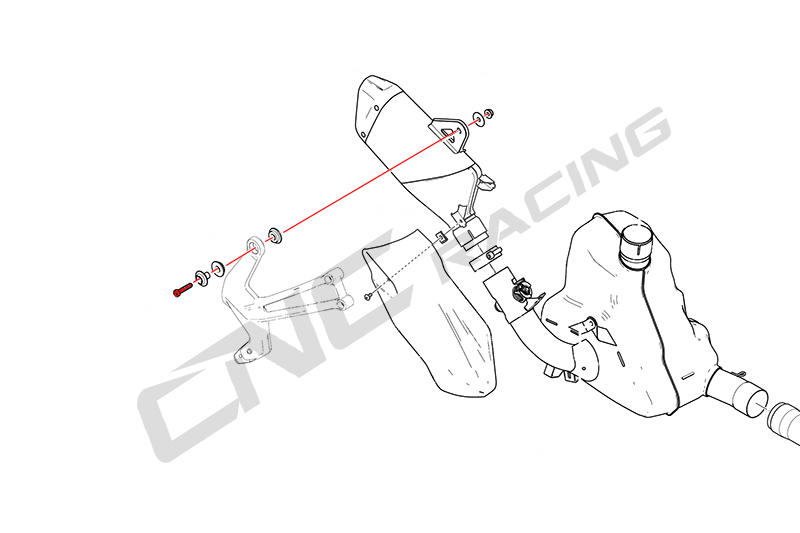 Screws titanium - Exhaust silencer bracket 