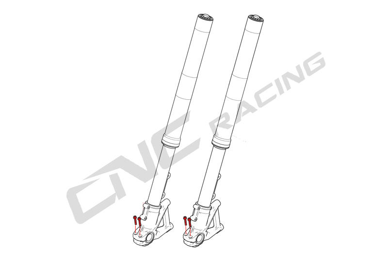 Kit viti serraggio piede forcella M6x25 (4 pz) - Titanio