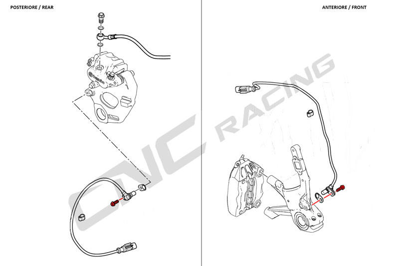 Speed sensor ABS screw M6x16 (1 pc) - Titanium