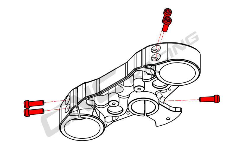 KIT VITI PIASTRA DI STERZO SUPERIORE - TITANIO