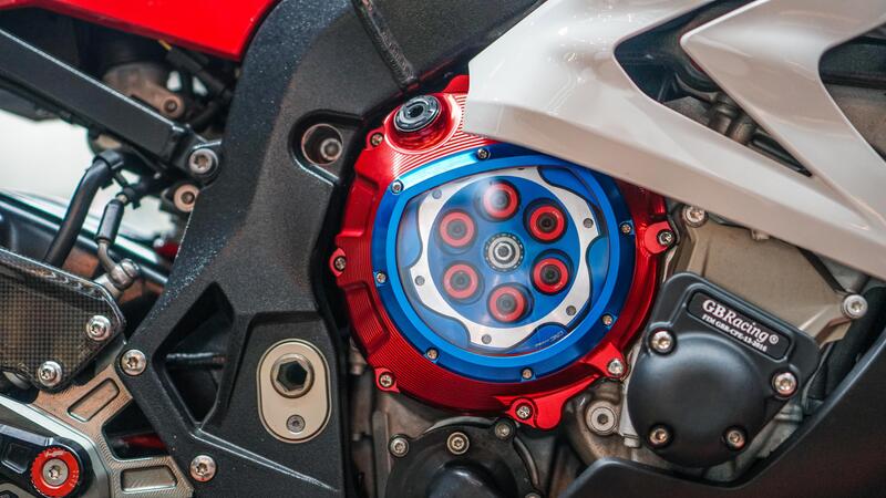 Clear clutch cover for BMW red color