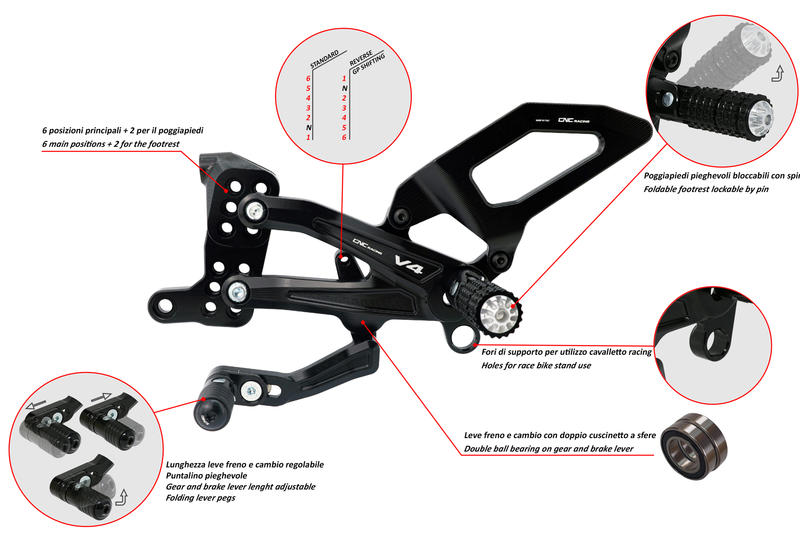 Adjustable rearsets Ducati Streetfighter V4