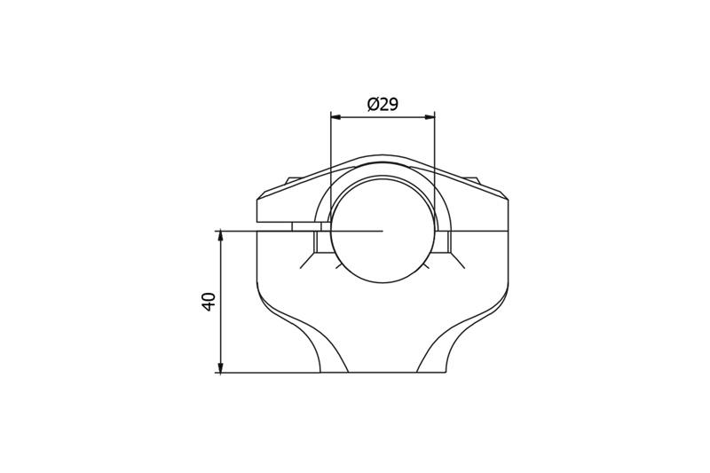 Riser complete for handlebar Ø 29mm H 40mm Ducati Hypermotard Hyperstrada Monster 821 and 1200