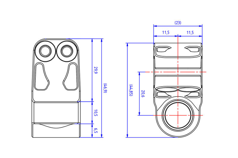 Morsetto verticale per ammortizzatore di sterzo Ohlins