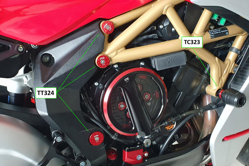 Tappi telaio MV Agusta Superveloce (6 pz per montaggio con TC323)