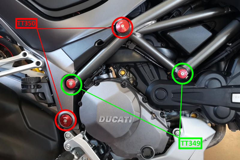 TAPPI TELAIO DUCATI MULTISTRADA 1260 - fori piccoli