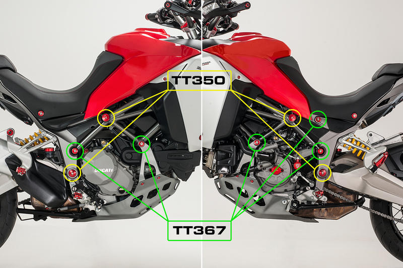 Tappi telaio Ducati Multistrada Enduro - fori piccoli