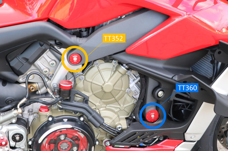 Kit tappi telaio Ducati Streetfighter V4 - fori grandi