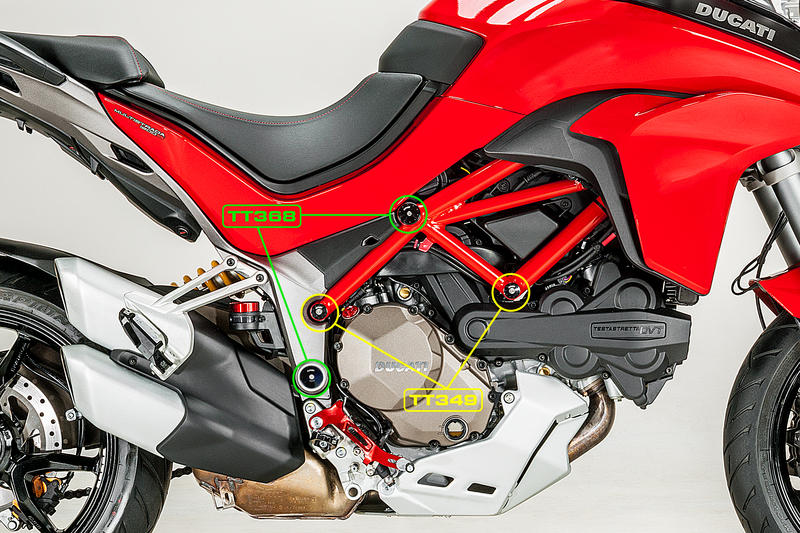 Frame caps kit Ducati Multistrada 1200 - large holes