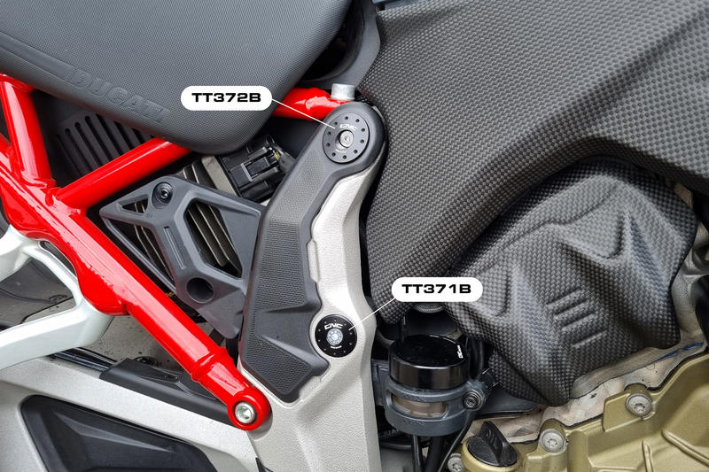 Frame caps kit Ducati Multistrada V4 - sloping holes