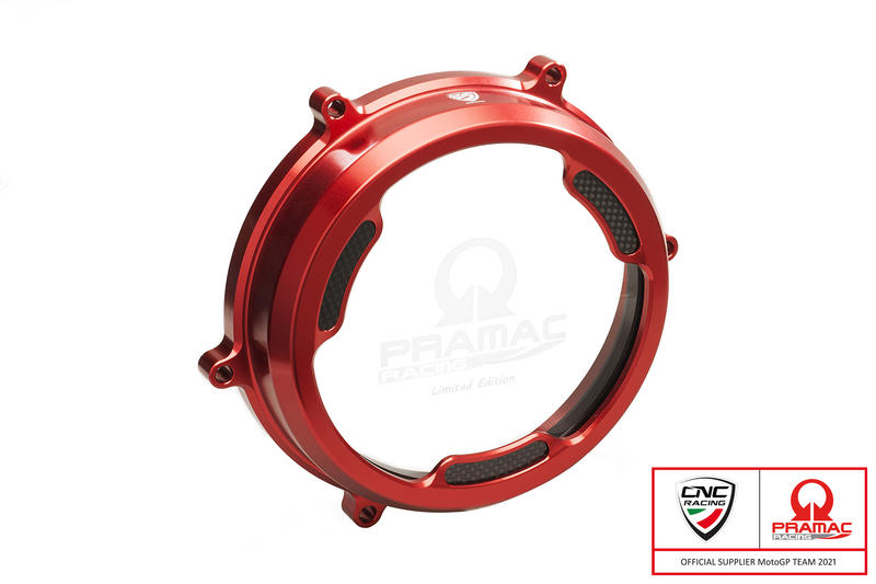 Carter trasparente con inserti in carbonio per frizioni ad olio Ducati Panigale - Pramac Racing Limited Edition Rosso