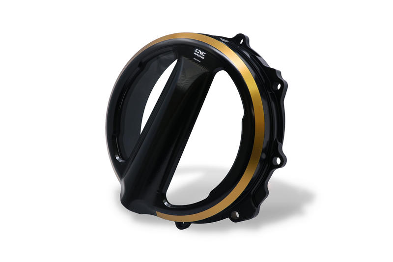 Carter frizione trasparente MV Agusta con comando a filo - Edizione Bicolore Nero/Oro