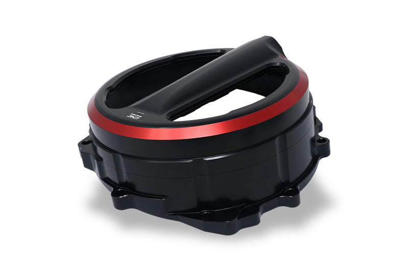 Carter frizione trasparente MV Agusta con comando a filo - Edizione Bicolore Nero/Rosso