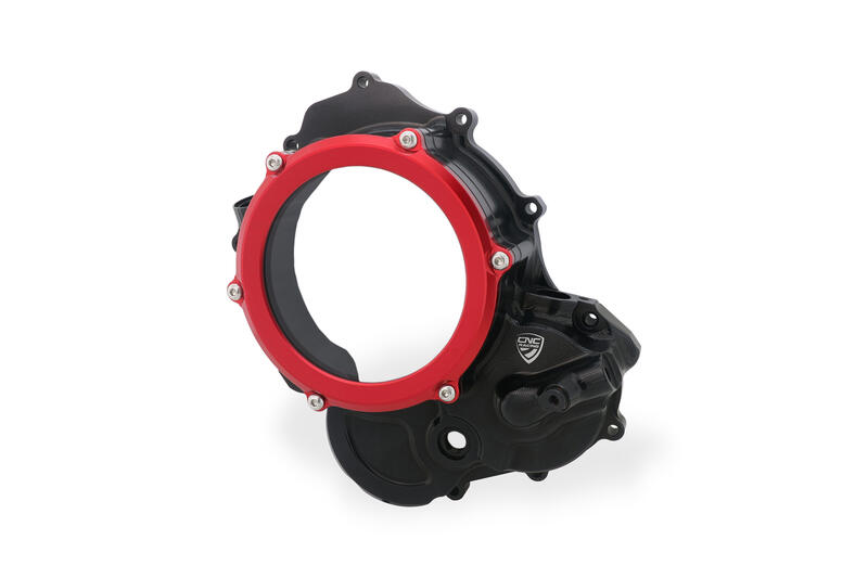 Carter trasparente per frizioni ad olio Ducati BICOLOR Nero/Rosso
