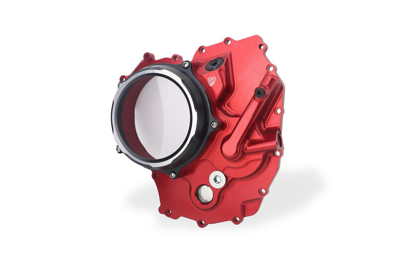 Clear clutch cover Ducati Multistrada V2 - Panigale V2 - Streetfighter V2  MY2025 Rosso/Nero