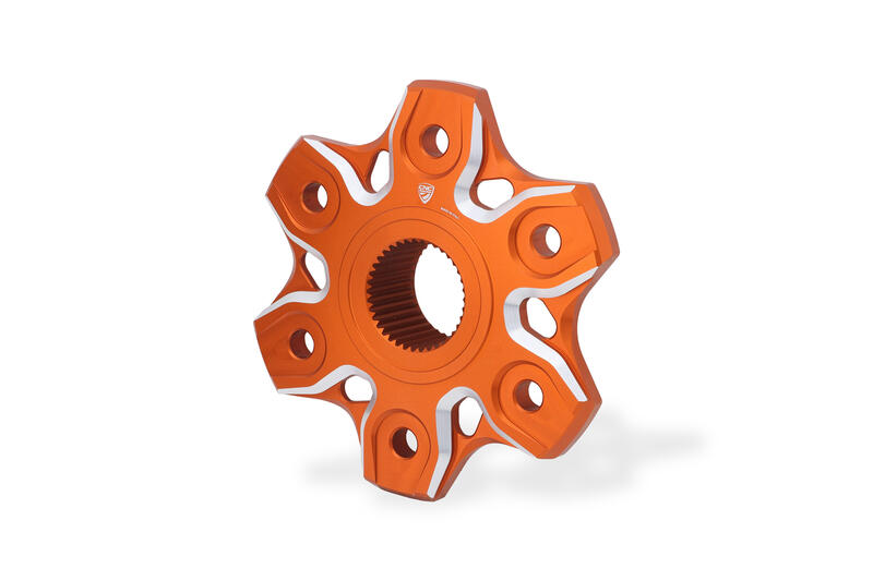 Flangia portacorona KTM - Bicolor Arancio/Argento