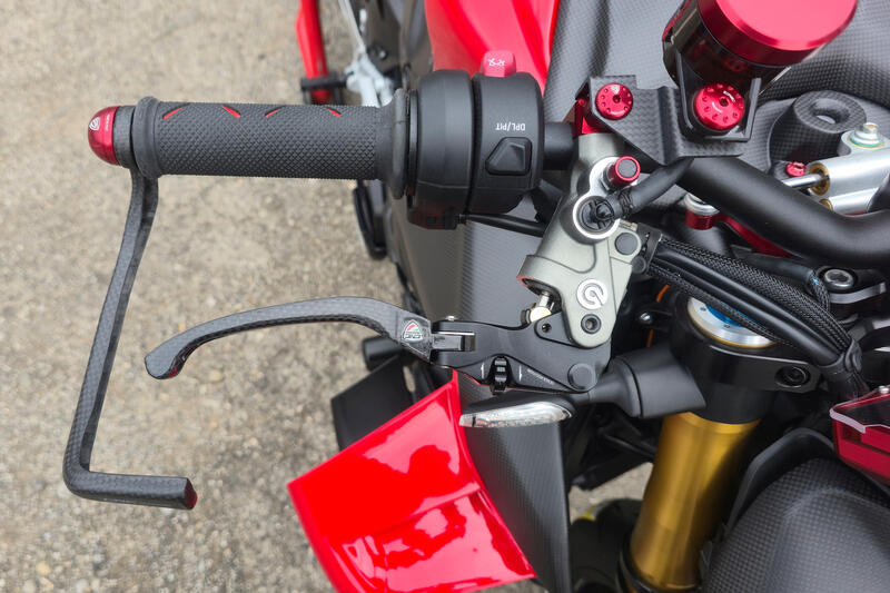 Leva freno RACE EVO Pieghevole Carbonio Lucido Per Pompe Freno Brembo Semi-Radiali Nero