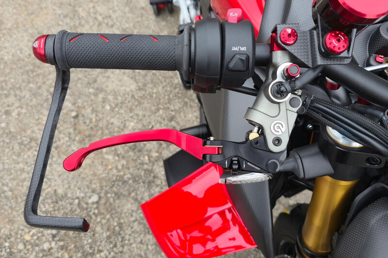 Brake lever RACE EVO Folding For Brembo Semi-Radil Master Cylinders Rosso/Nero