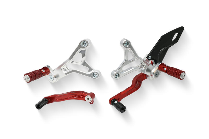 Adjustable rear sets MV Agusta Argento/Rosso