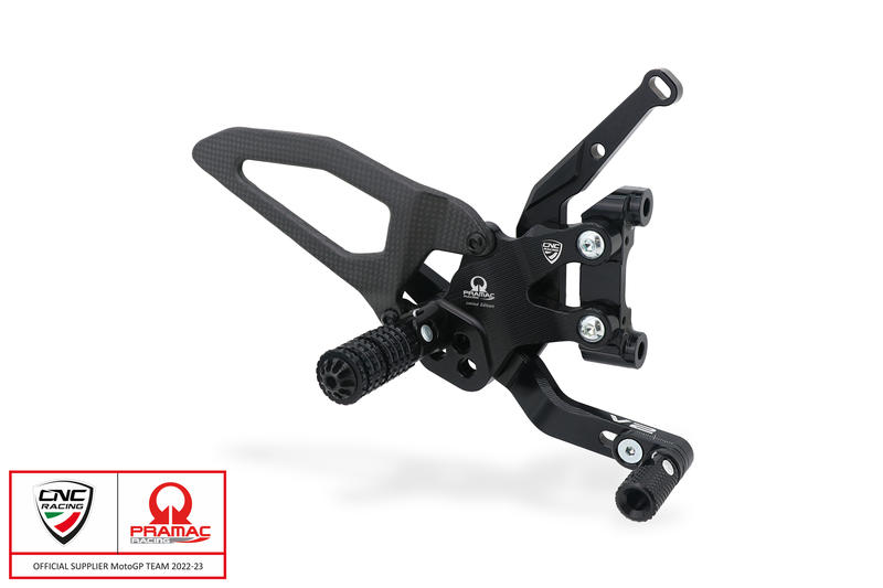 Adjustable rearsets Ducati Streetfighter V2 - Pramac racing Limited Edition Nero