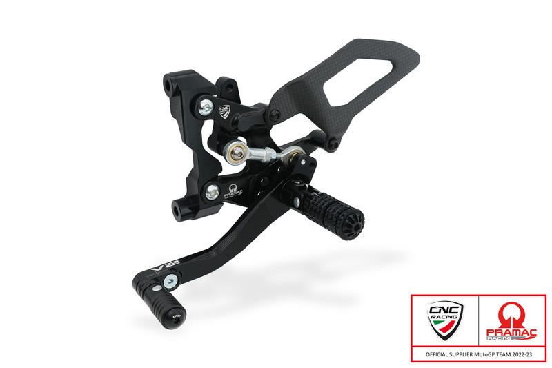 Adjustable rearsets Ducati Streetfighter V2 - Pramac racing Limited Edition Nero