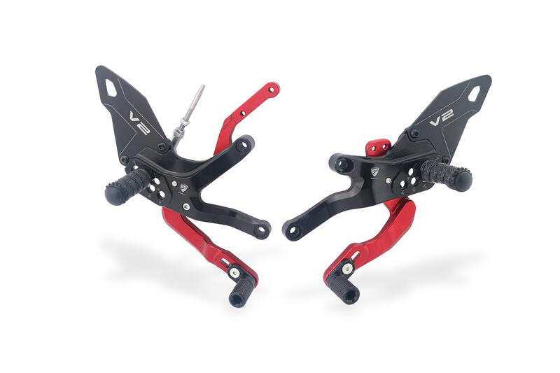 Pedane regolabili Ducati Panigale V2 MY2025 Nero/Rosso