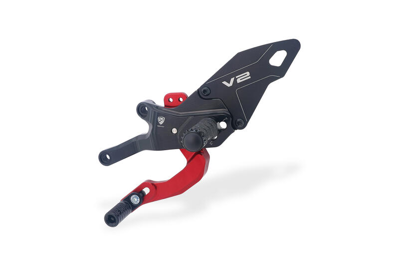 Pedane regolabili Ducati Panigale V2 MY2025 Nero/Rosso