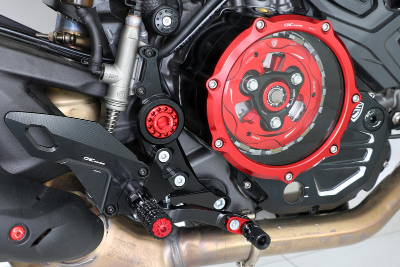 Pedane regolabili pilota Ducati Monster 937 Nero/Rosso