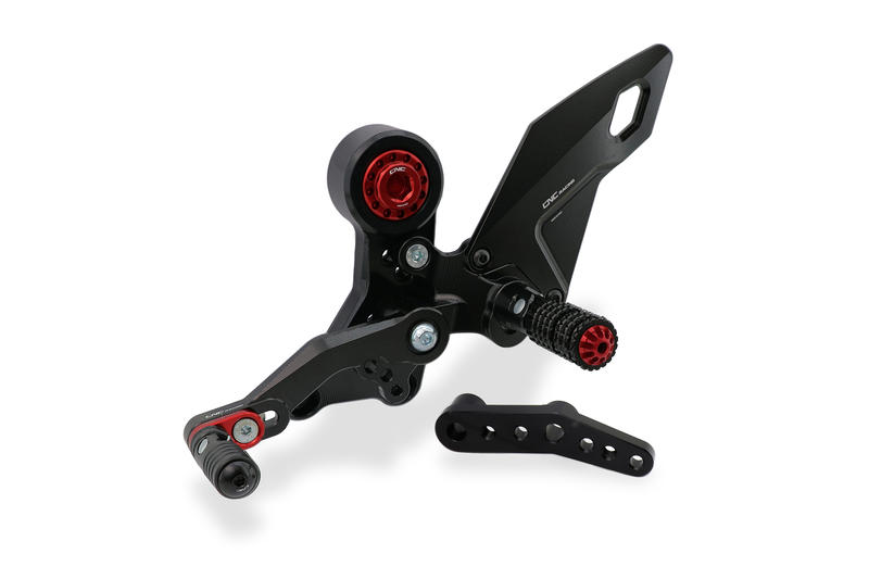 Pedane regolabili pilota Ducati Monster 937 Nero/Rosso