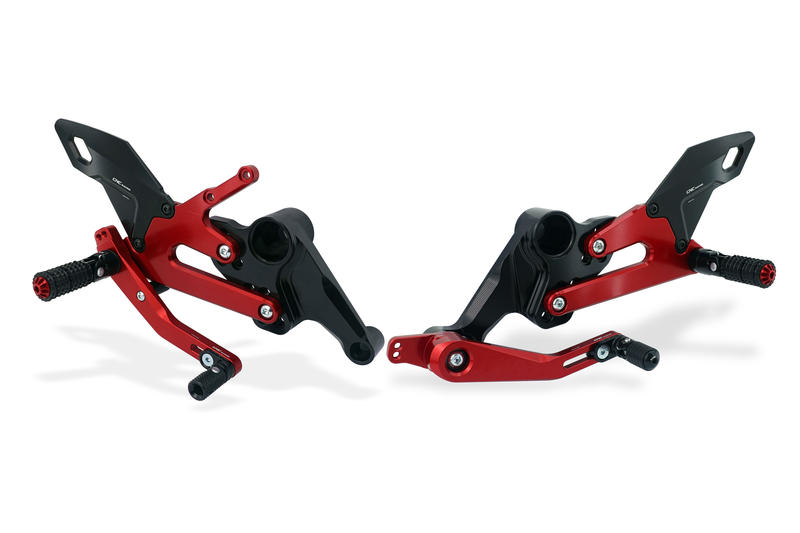 Adjustable rear sets Aprilia RS 660 - Tuono 660 Nero/Rosso