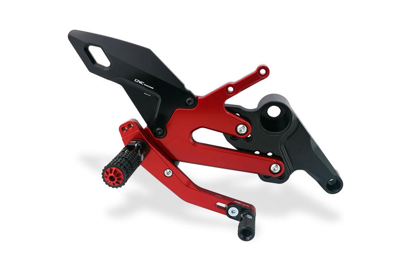Adjustable rear sets Aprilia RS 660 - Tuono 660 Nero/Rosso