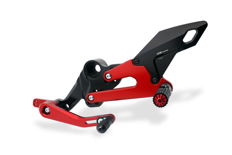 Adjustable rear sets Aprilia RS 660 - Tuono 660 Nero/Rosso