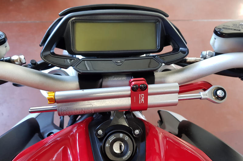 STEERING DAMPER KIT MV AGUSTA BRUTALE 800 MY2016 - for CNC Racing handlebar bracket Rosso