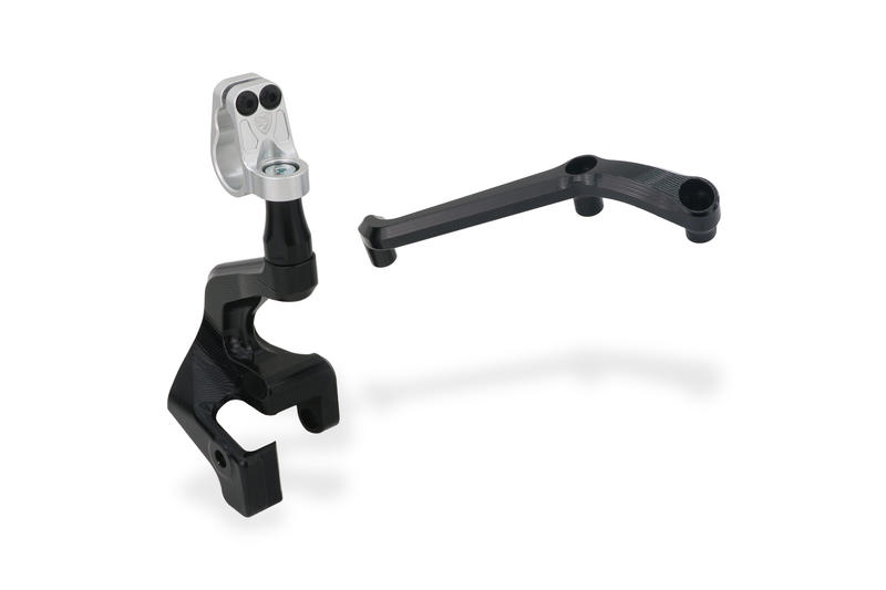 Supporto ammortizzatore di sterzo Ducati Multistrada V4 Pikes Peak e RS con riser RM251 Argento