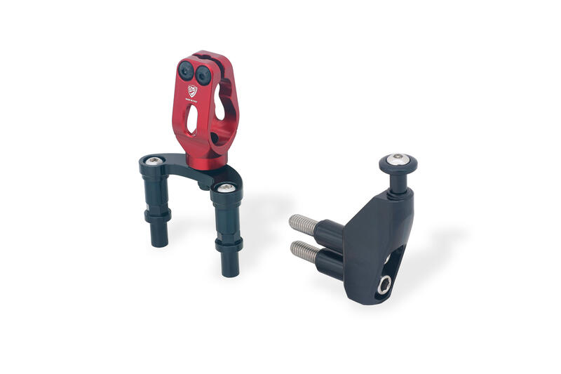 Supporto ammortizzatore di sterzo Ducati Hypermotard 950/950 SP per piastre di sterzo CNC Racing PS535/PS536 Nero/Rosso