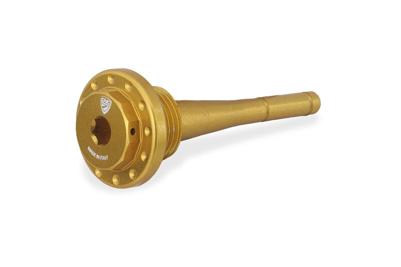Tappo carico olio Exagon M18x1,5 con asta livello Oro