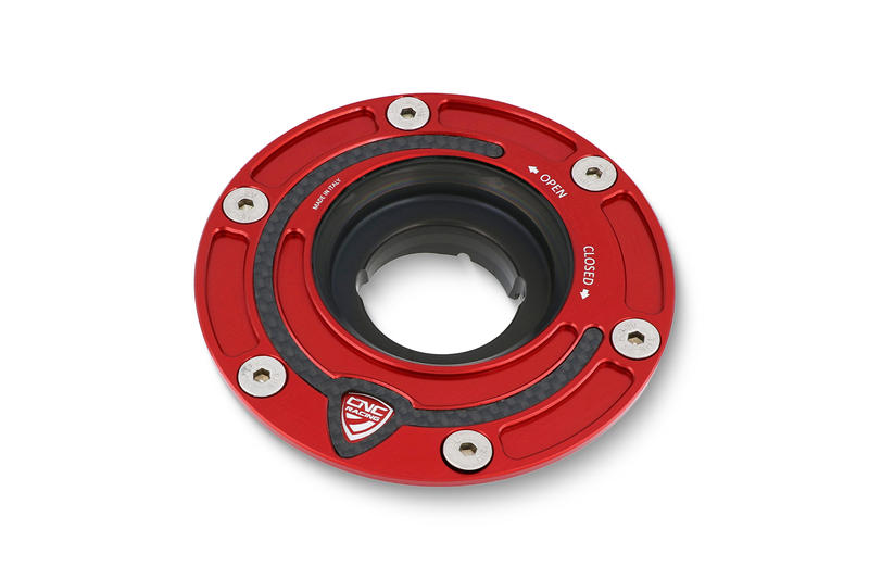 Tappo serbatoio carburante - flangia Carbon Rosso